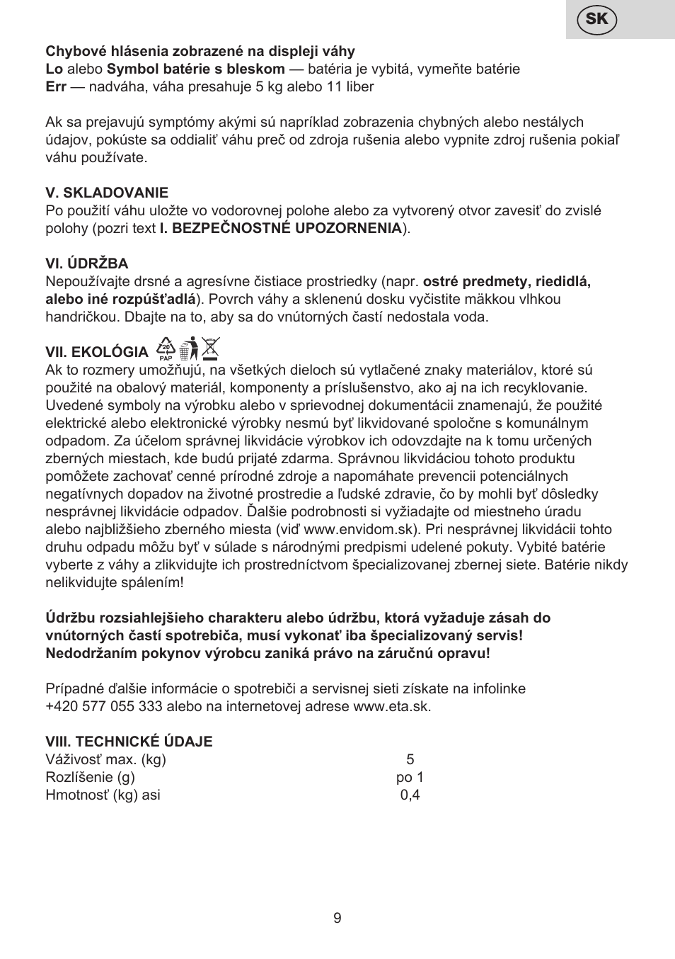 ETA Moli User Manual | Page 9 / 36