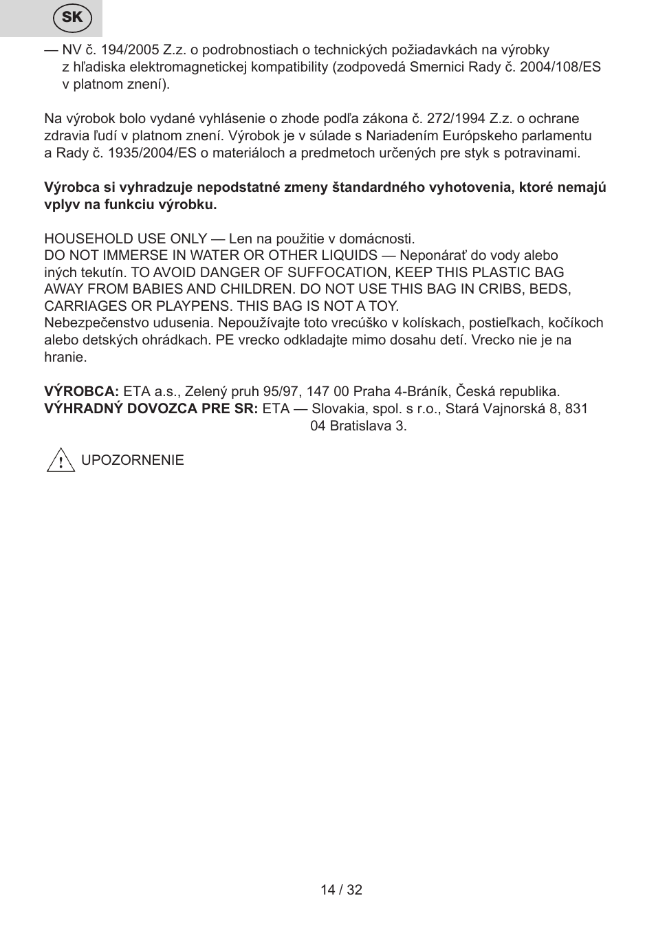 ETA Popi User Manual | Page 14 / 36