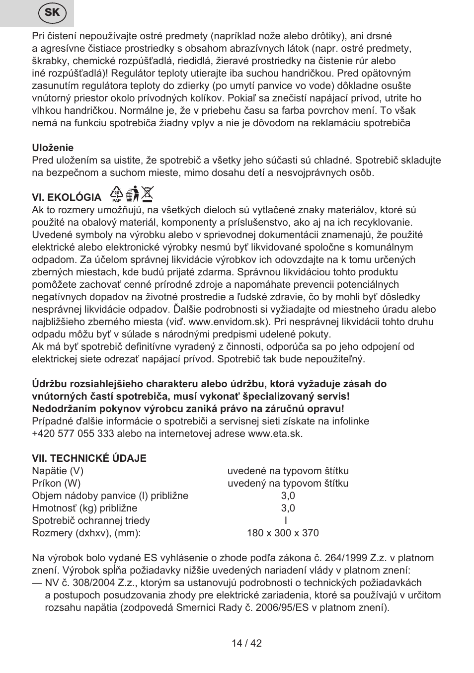 ETA Festa User Manual | Page 14 / 44