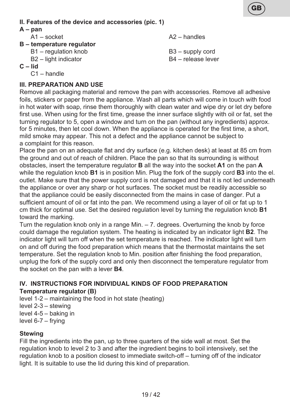 ETA Festa User Manual | Page 19 / 44