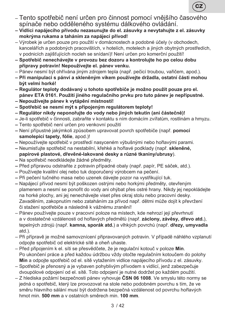 ETA Festa User Manual | Page 3 / 44