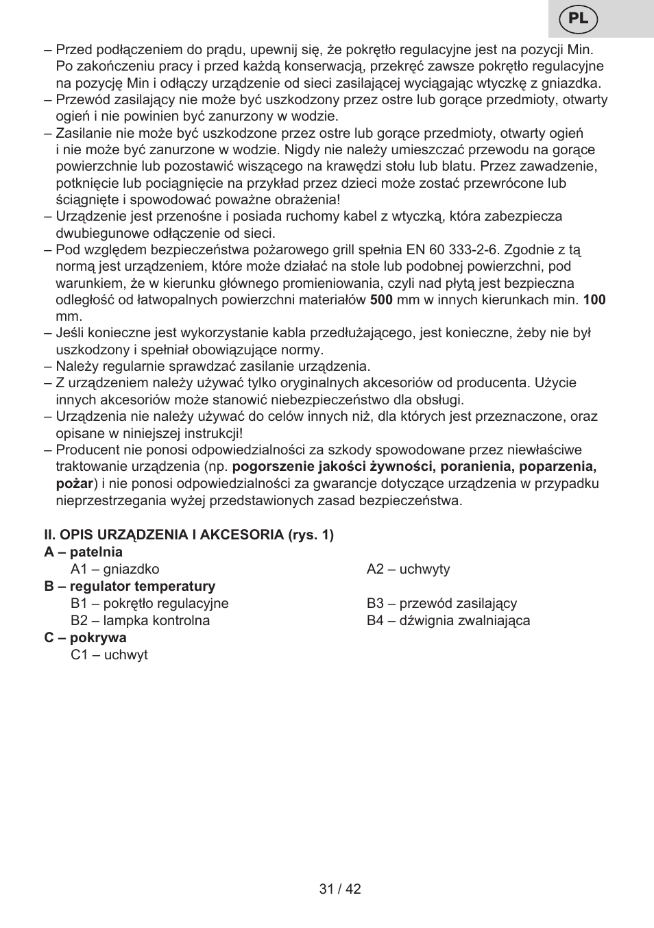 ETA Festa User Manual | Page 31 / 44
