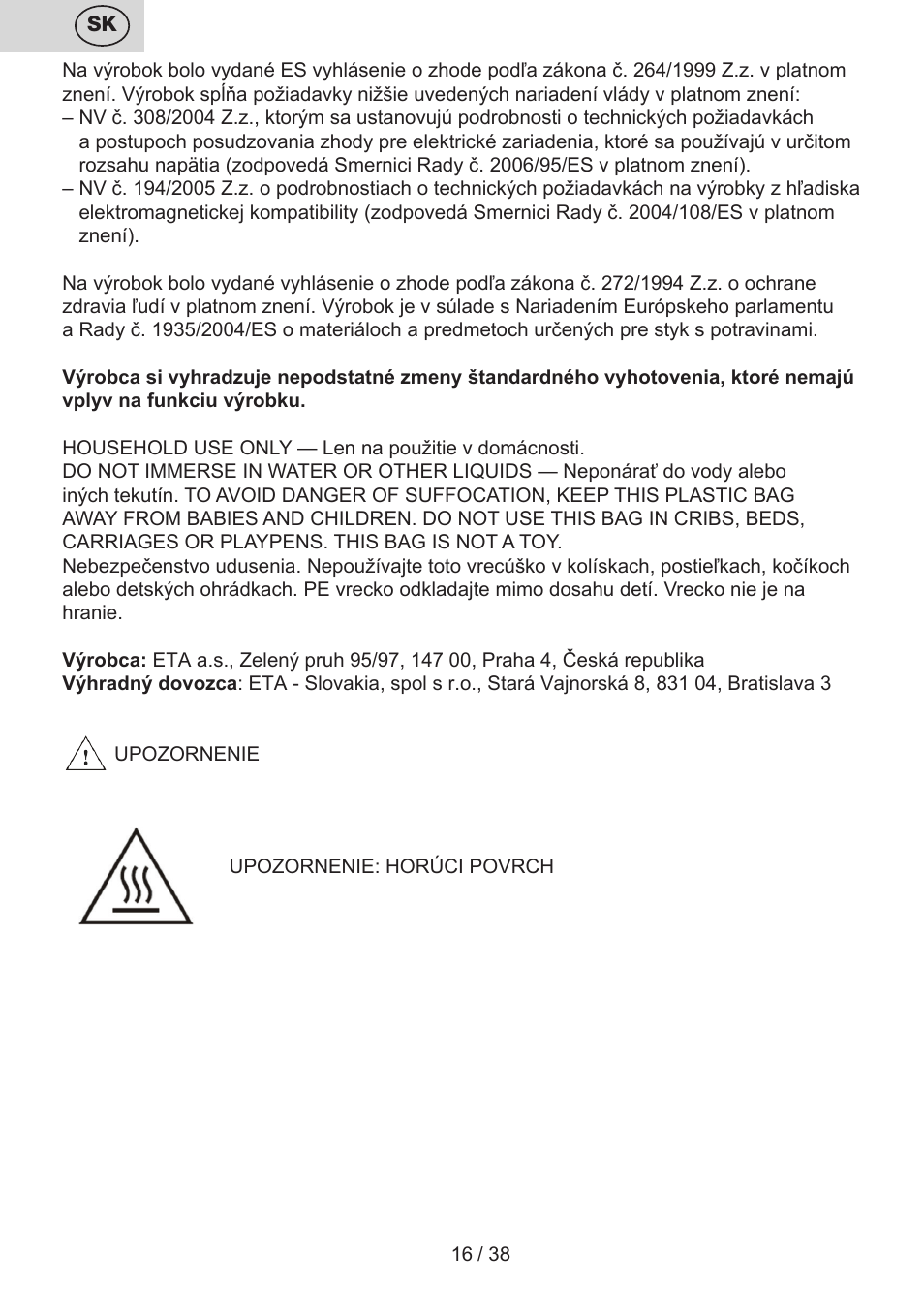 ETA Grado User Manual | Page 16 / 40