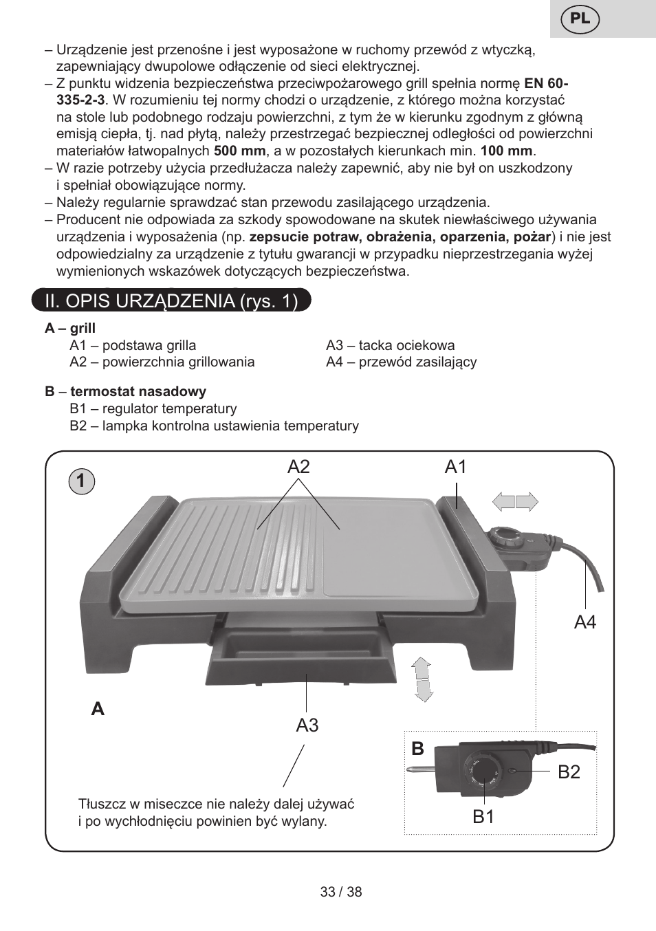 Ii. opis urządzenia (rys. 1) | ETA Grado User Manual | Page 33 / 40