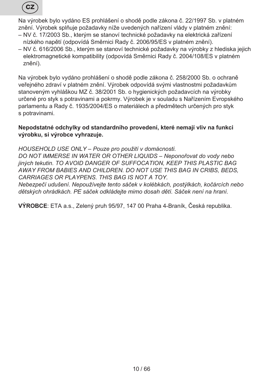 ETA Contact User Manual | Page 10 / 68