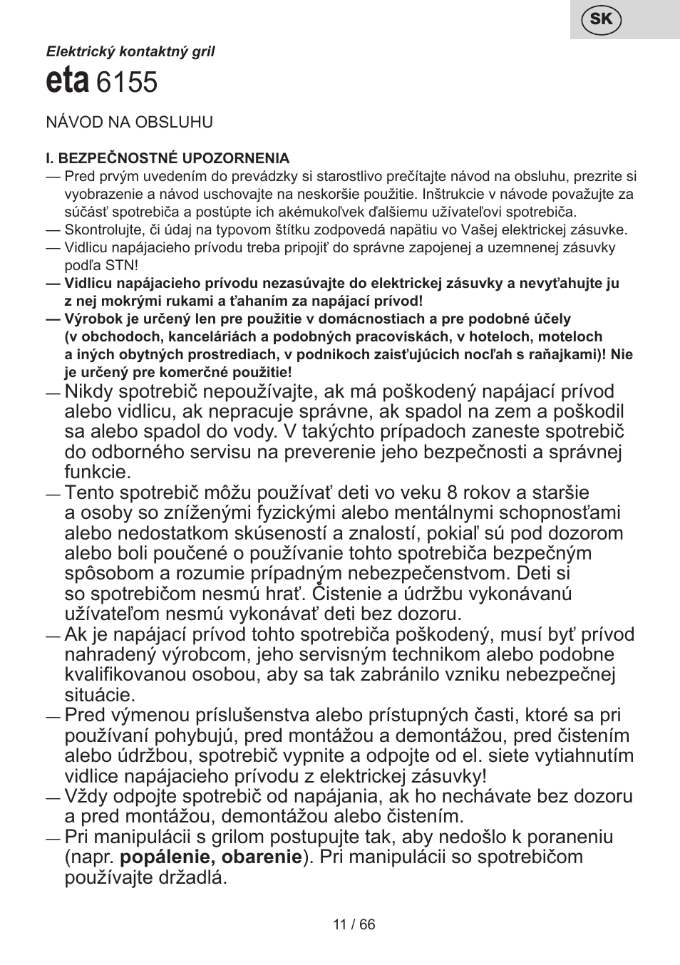 ETA Contact User Manual | Page 11 / 68