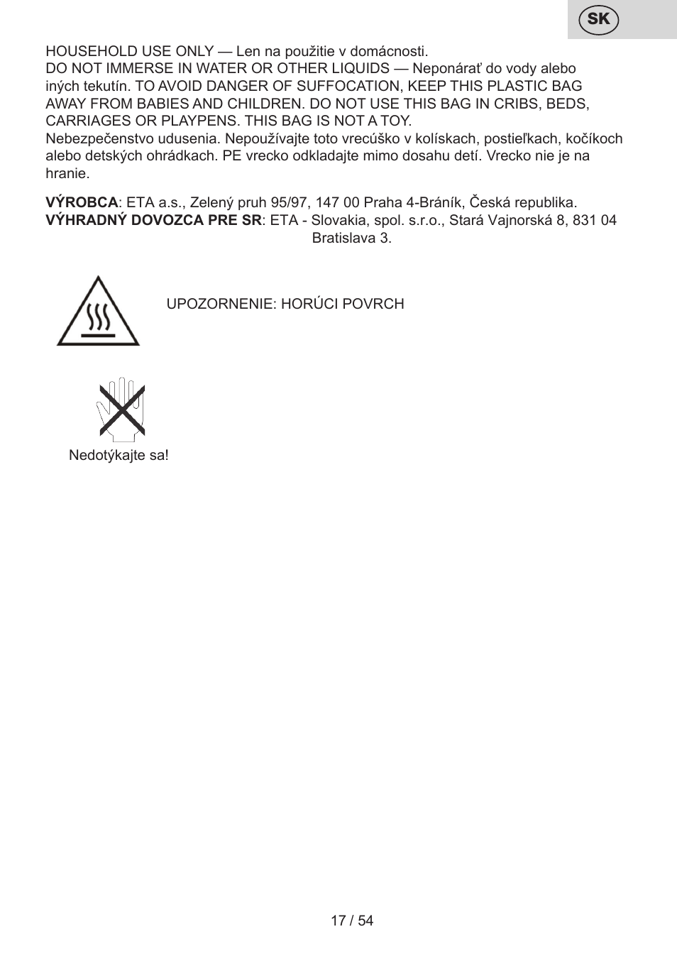 ETA Vital User Manual | Page 17 / 64