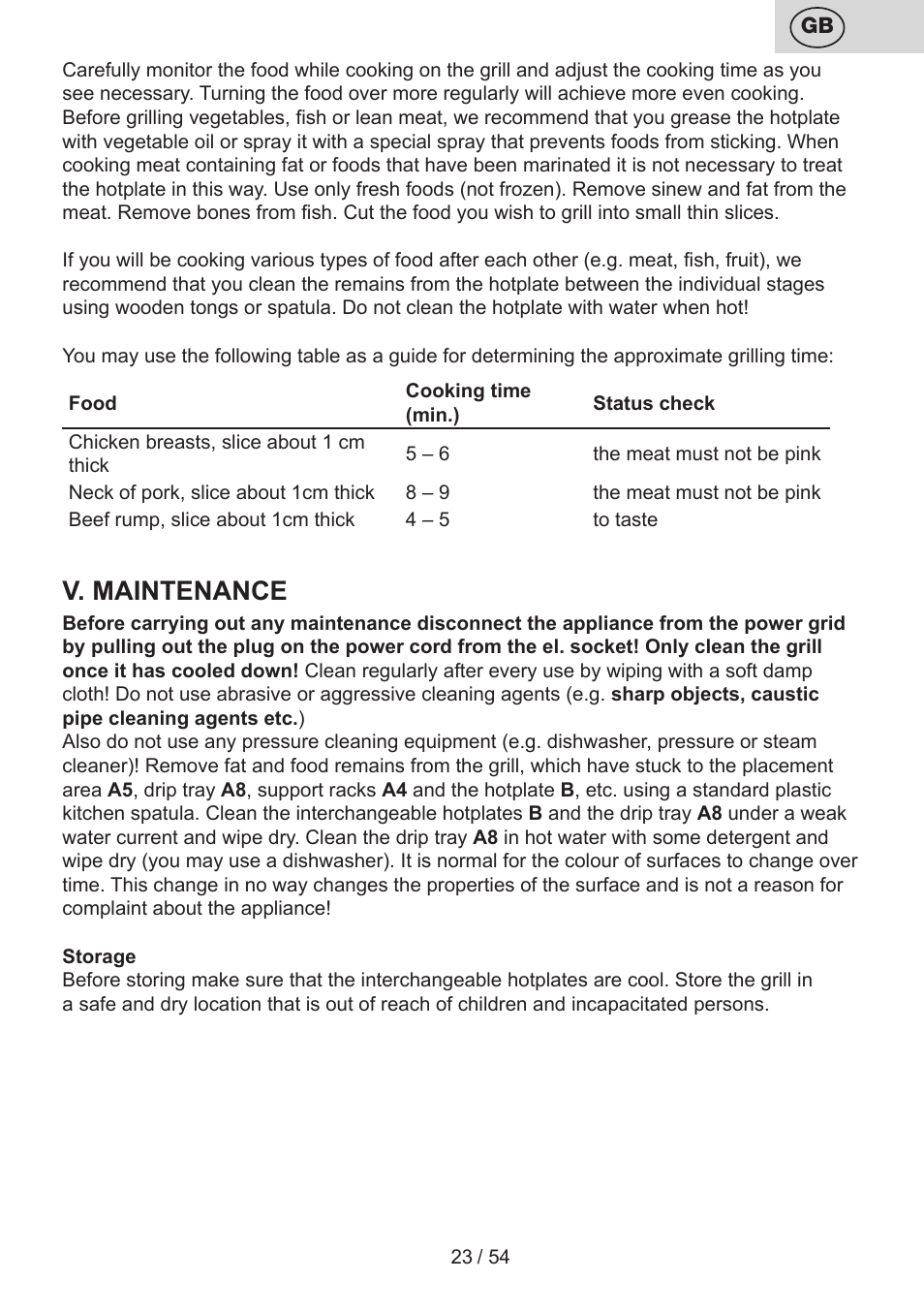 V. maintenance | ETA Vital User Manual | Page 23 / 64