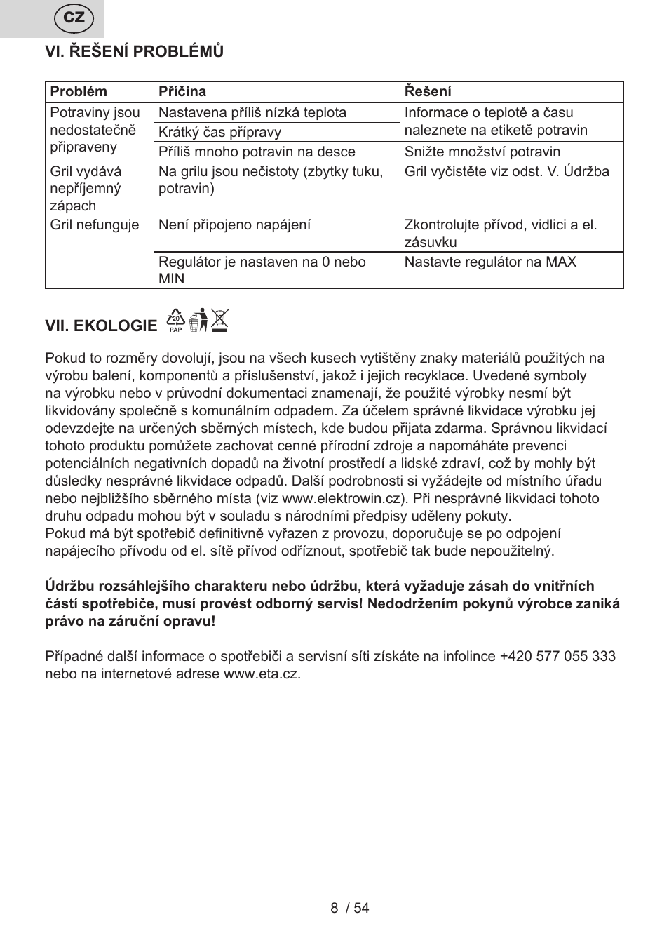 ETA Vital User Manual | Page 8 / 64