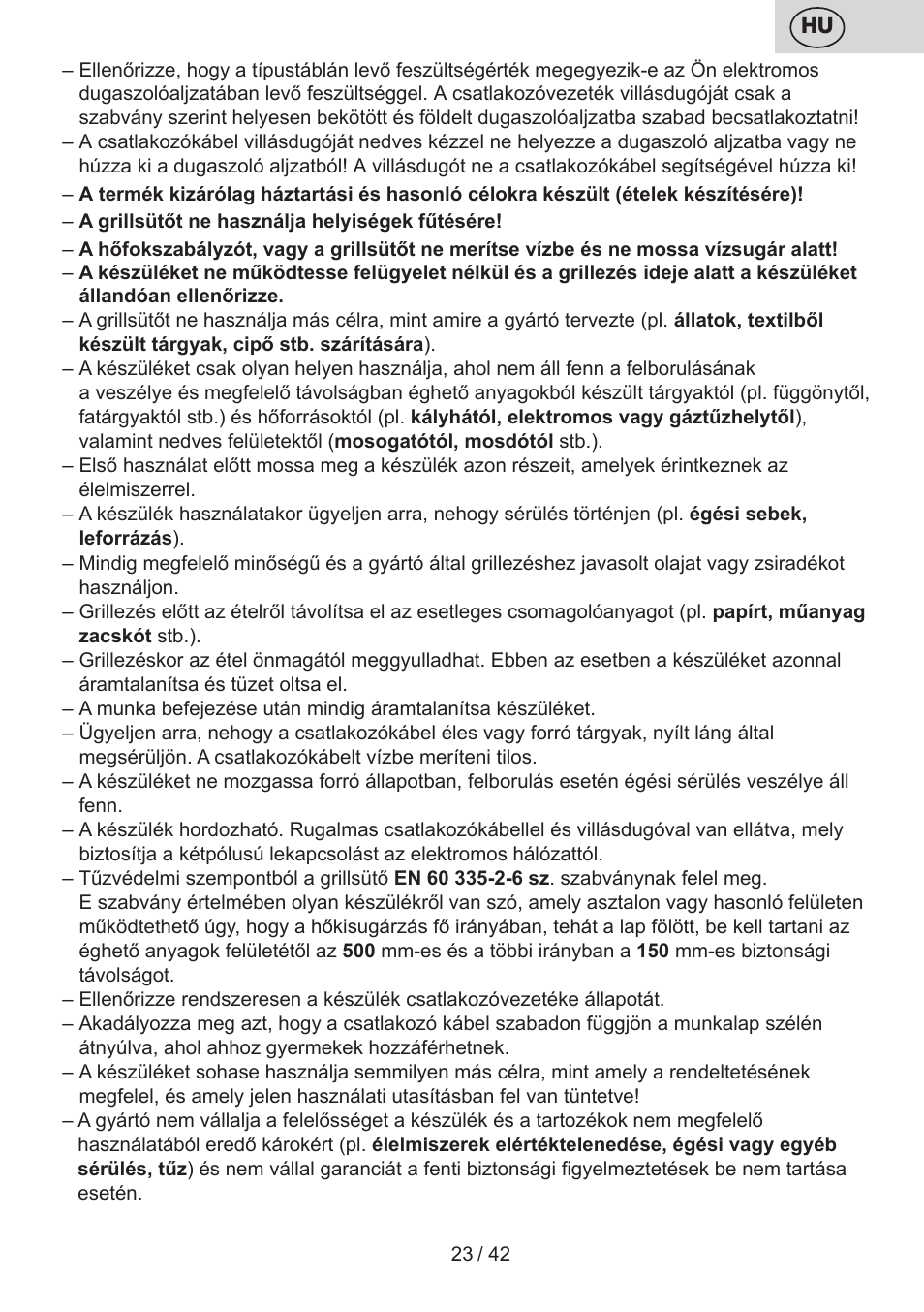 ETA Raclette User Manual | Page 23 / 44