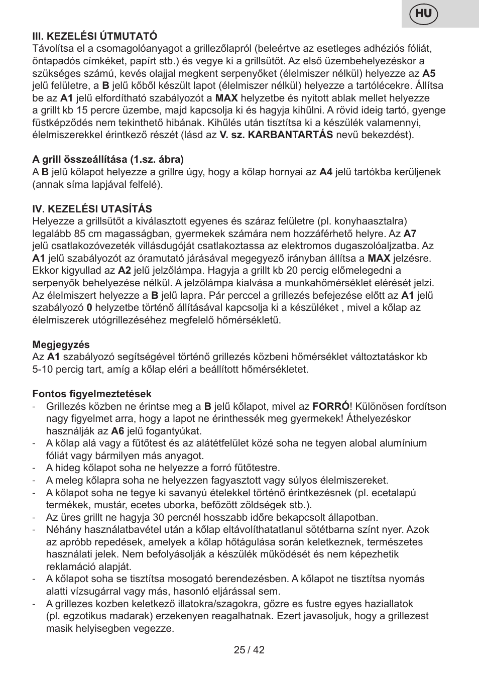 ETA Raclette User Manual | Page 25 / 44