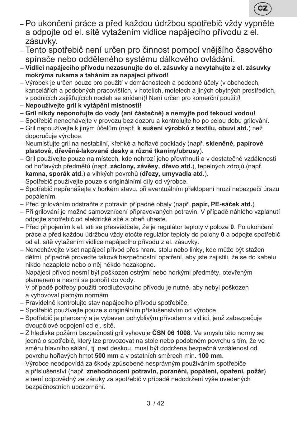 ETA Raclette User Manual | Page 3 / 44