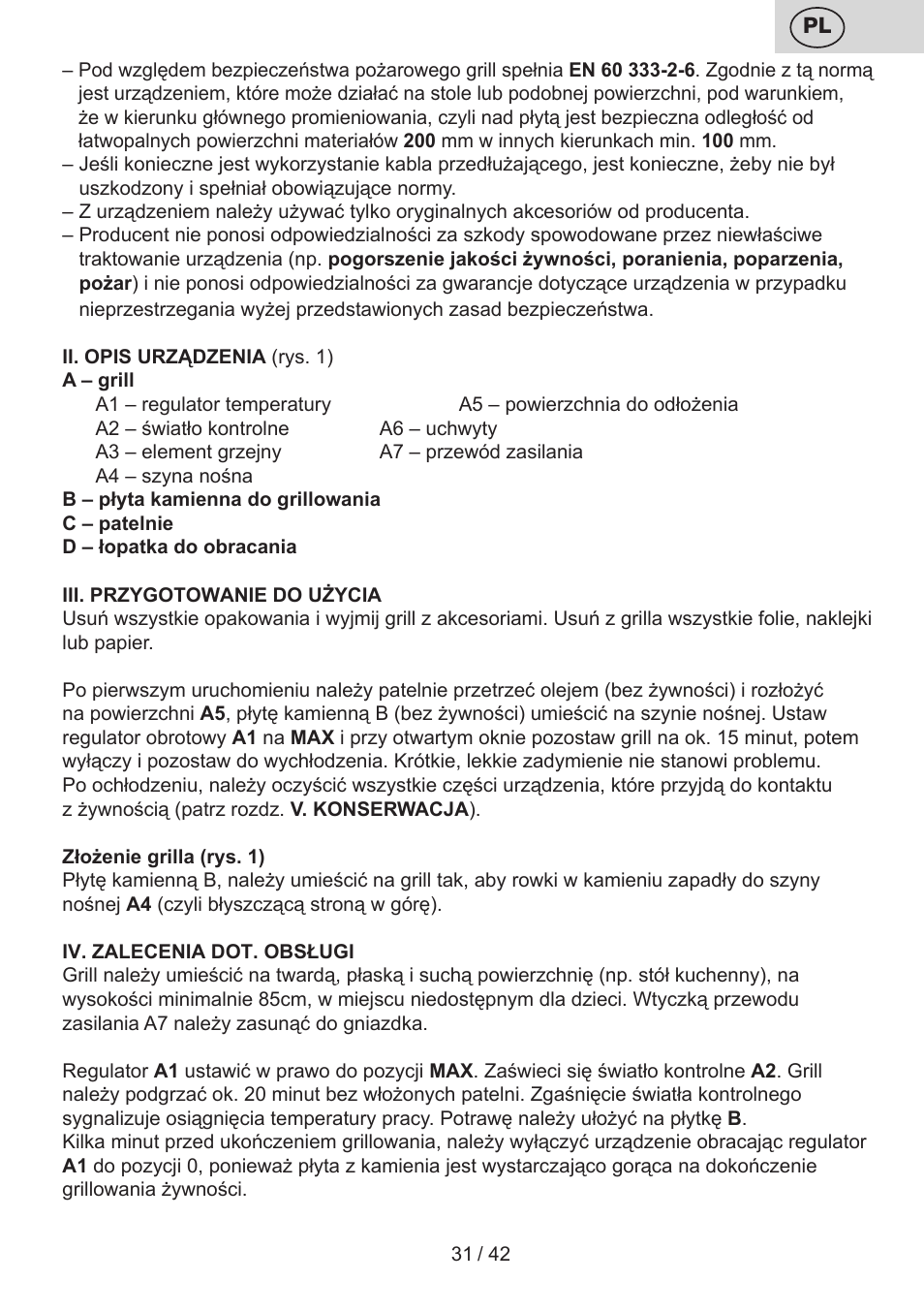 ETA Raclette User Manual | Page 31 / 44