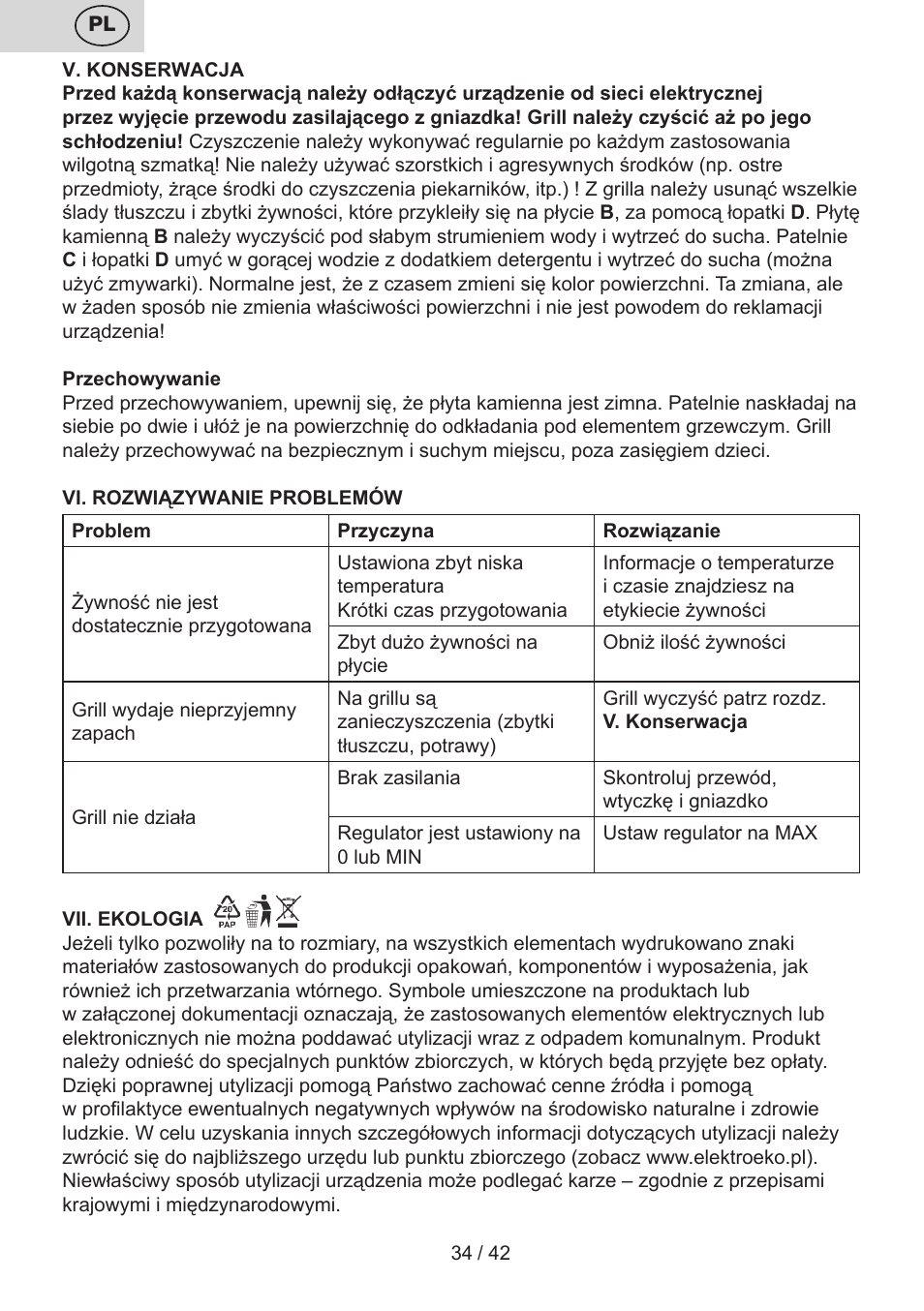 ETA Raclette User Manual | Page 34 / 44