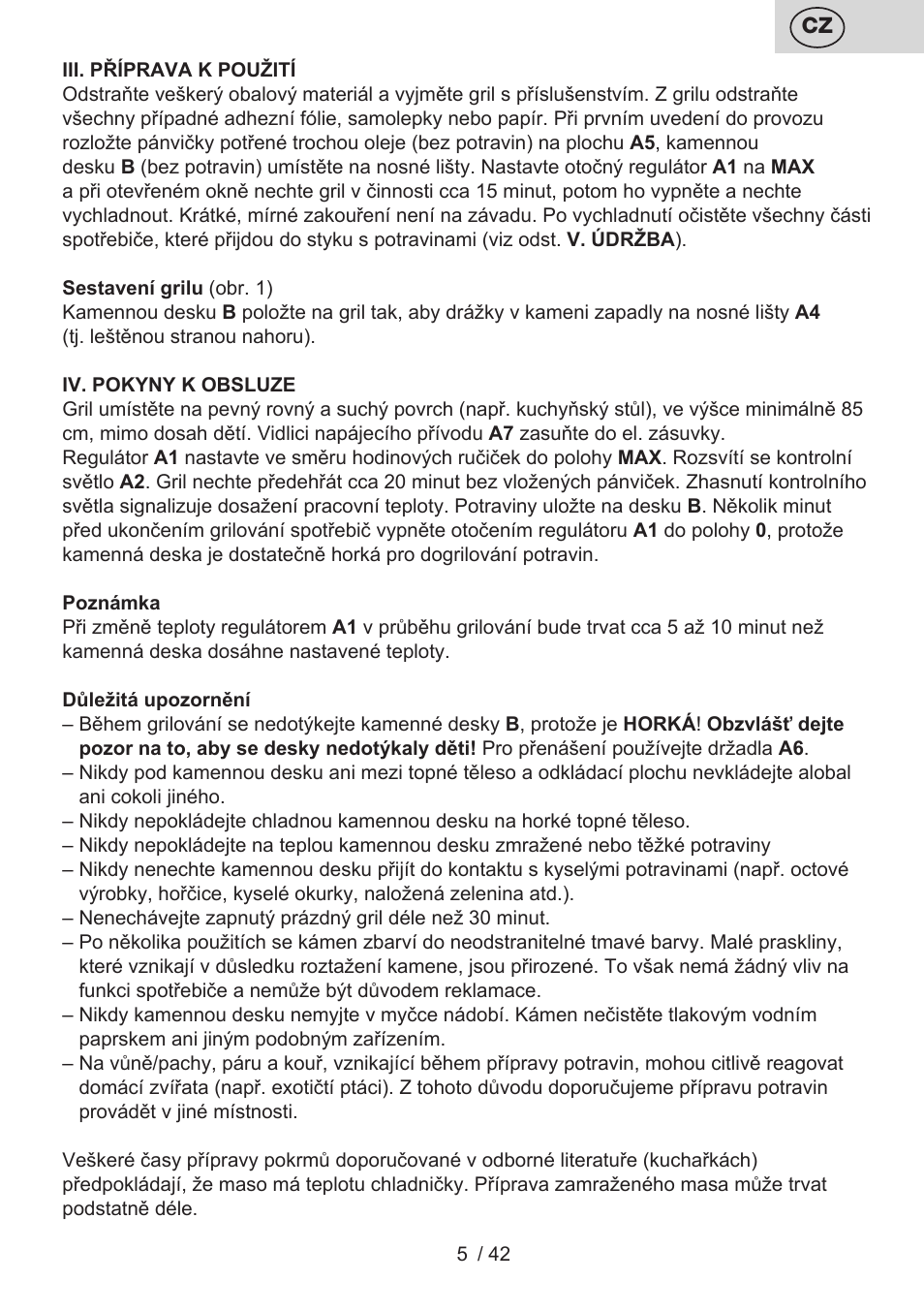 ETA Raclette User Manual | Page 5 / 44