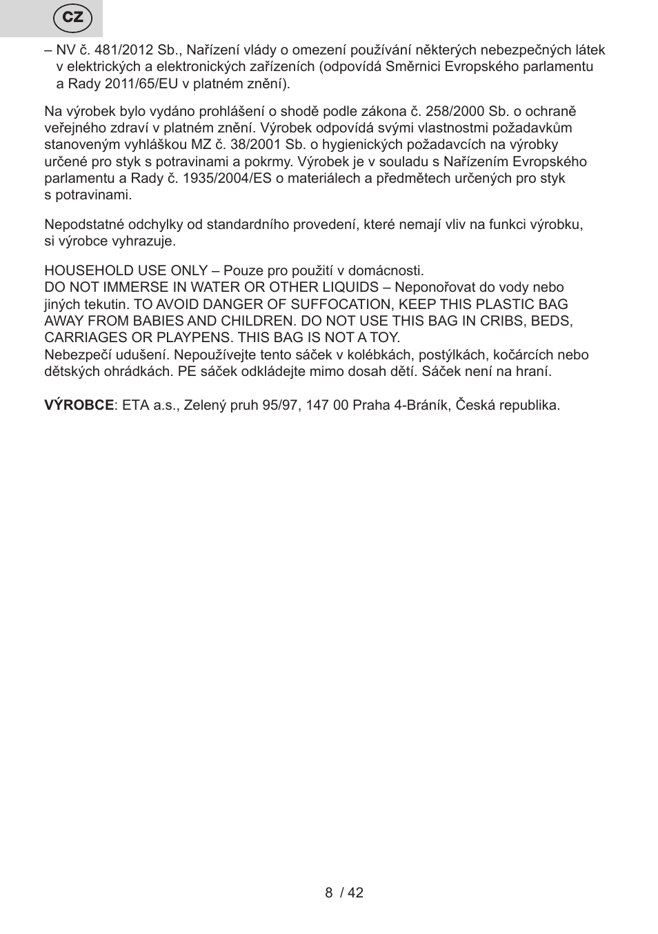 ETA Raclette User Manual | Page 8 / 44