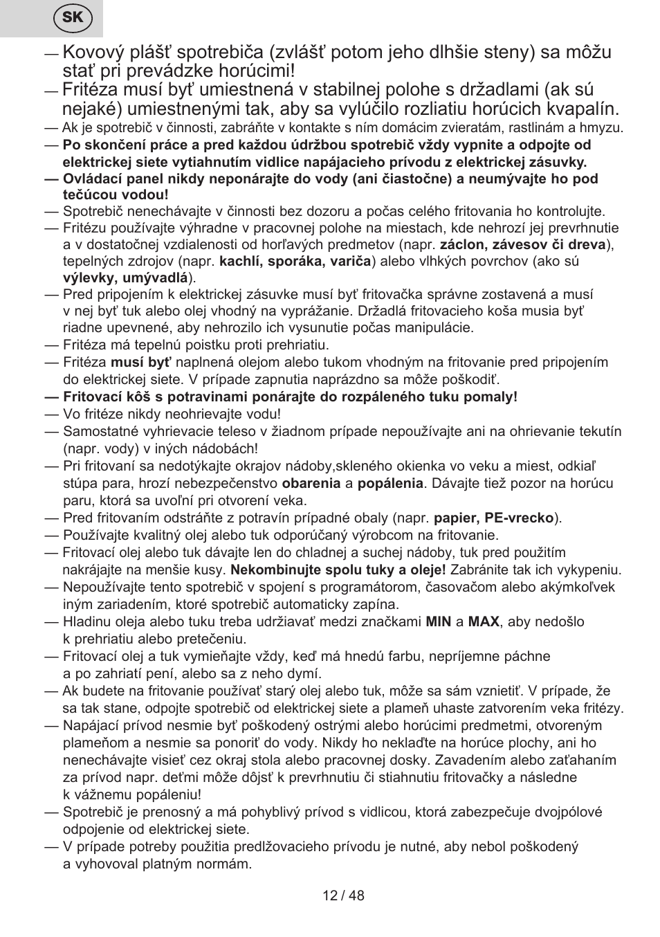 ETA Fricool User Manual | Page 12 / 52