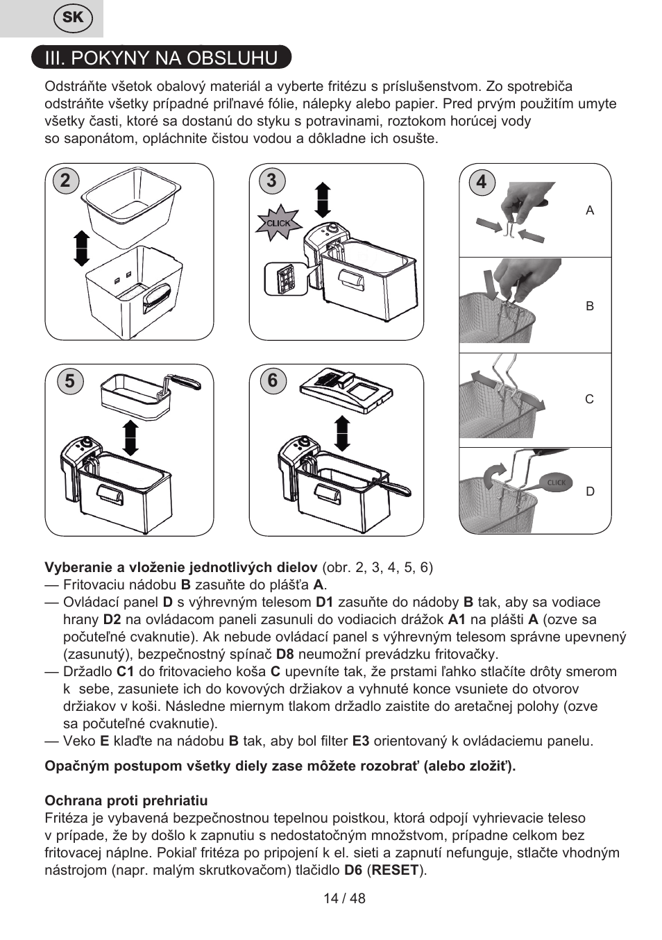 Iii. pokyny na obsluhu | ETA Fricool User Manual | Page 14 / 52