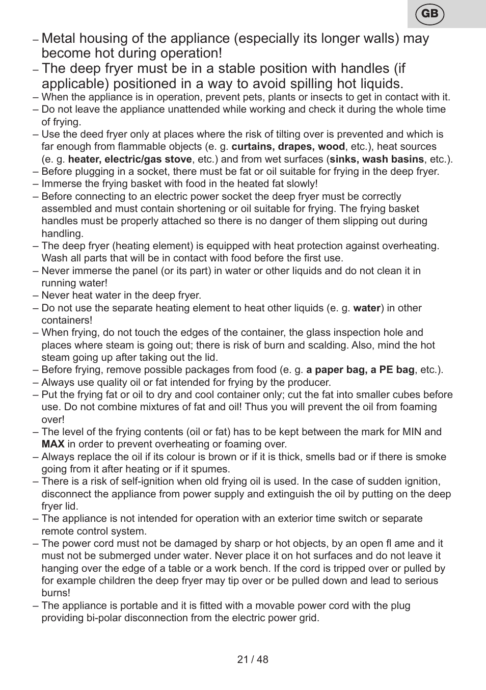 ETA Fricool User Manual | Page 21 / 52