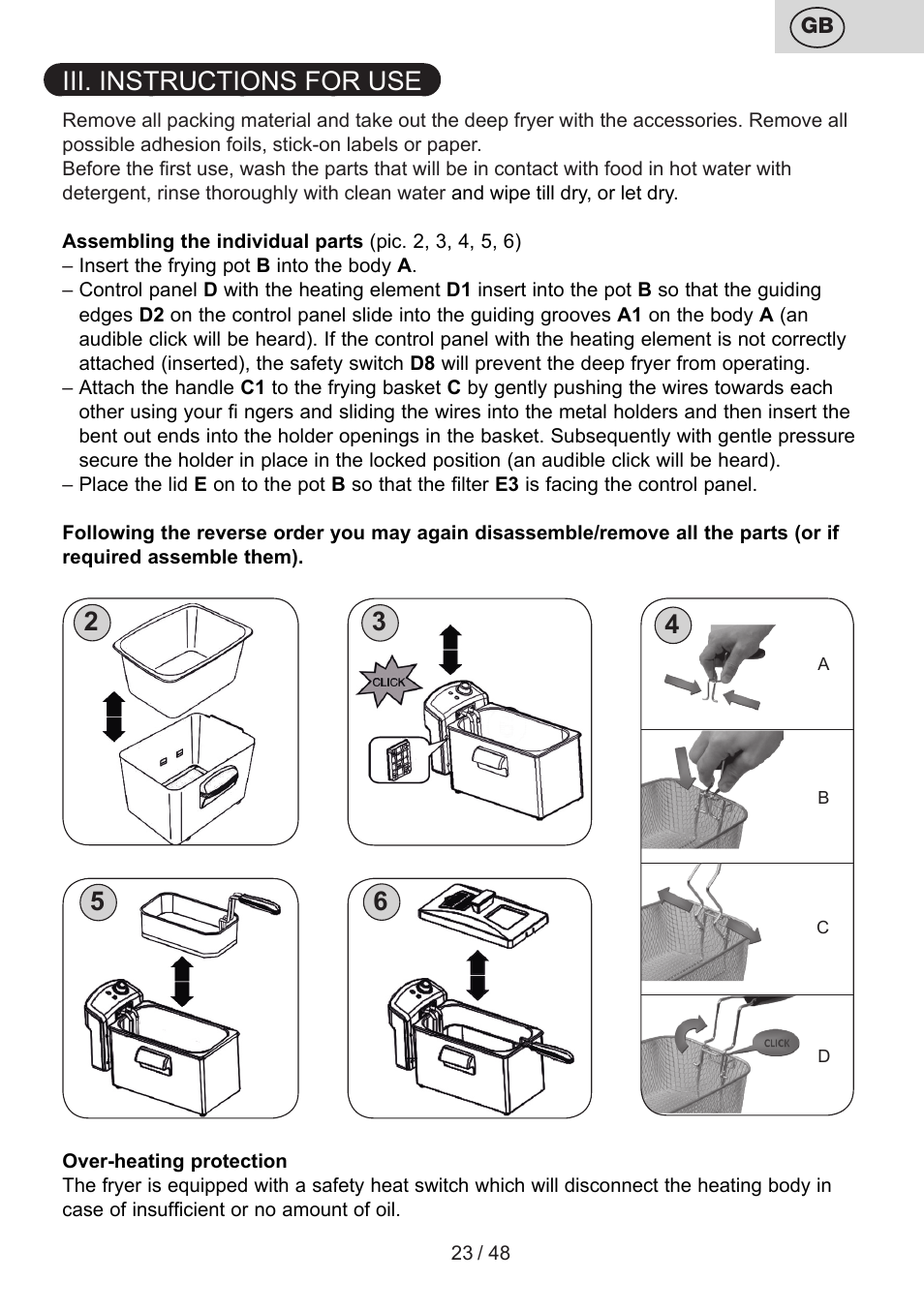 Iii. instructions for use | ETA Fricool User Manual | Page 23 / 52