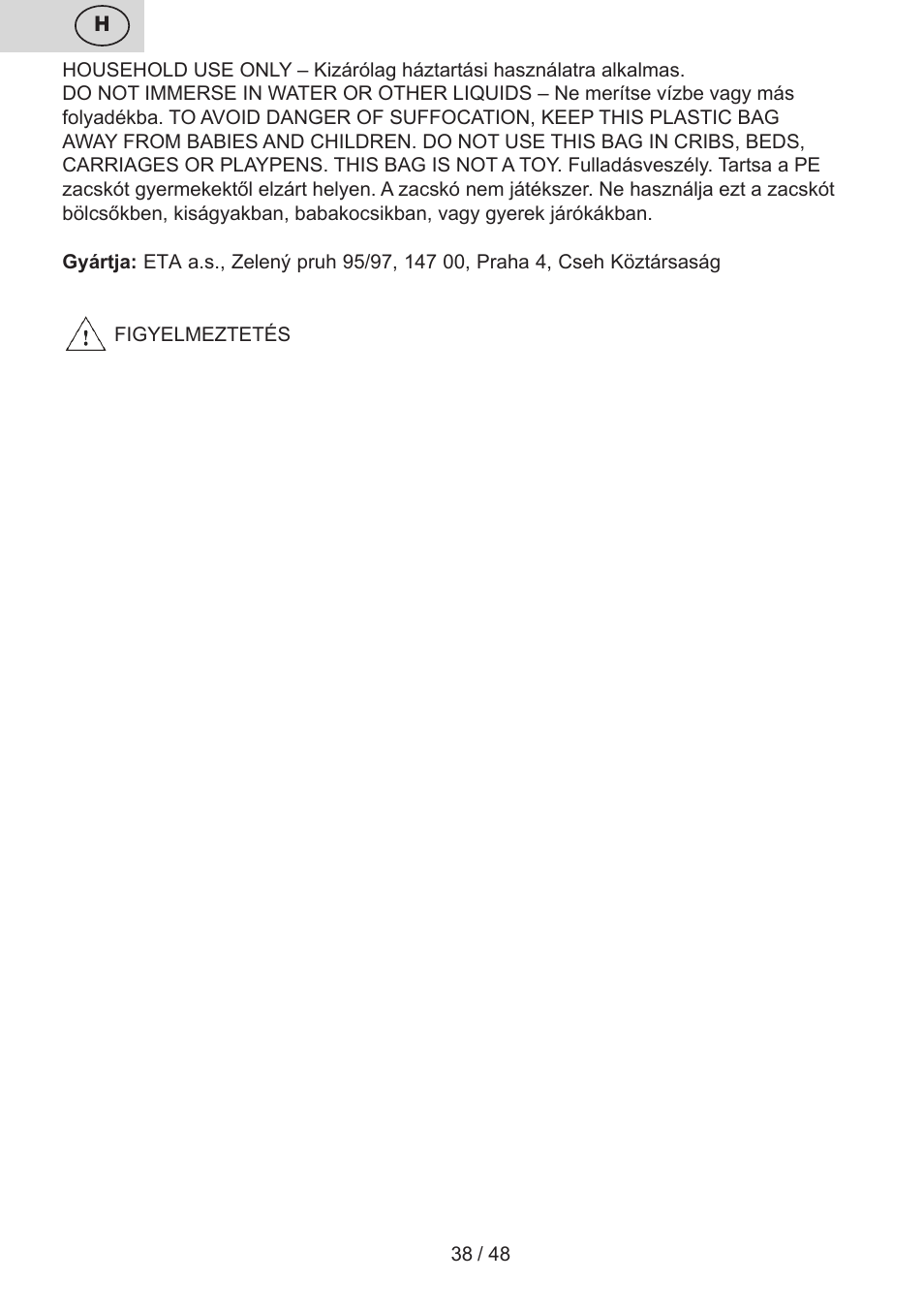 ETA Fricool User Manual | Page 38 / 52