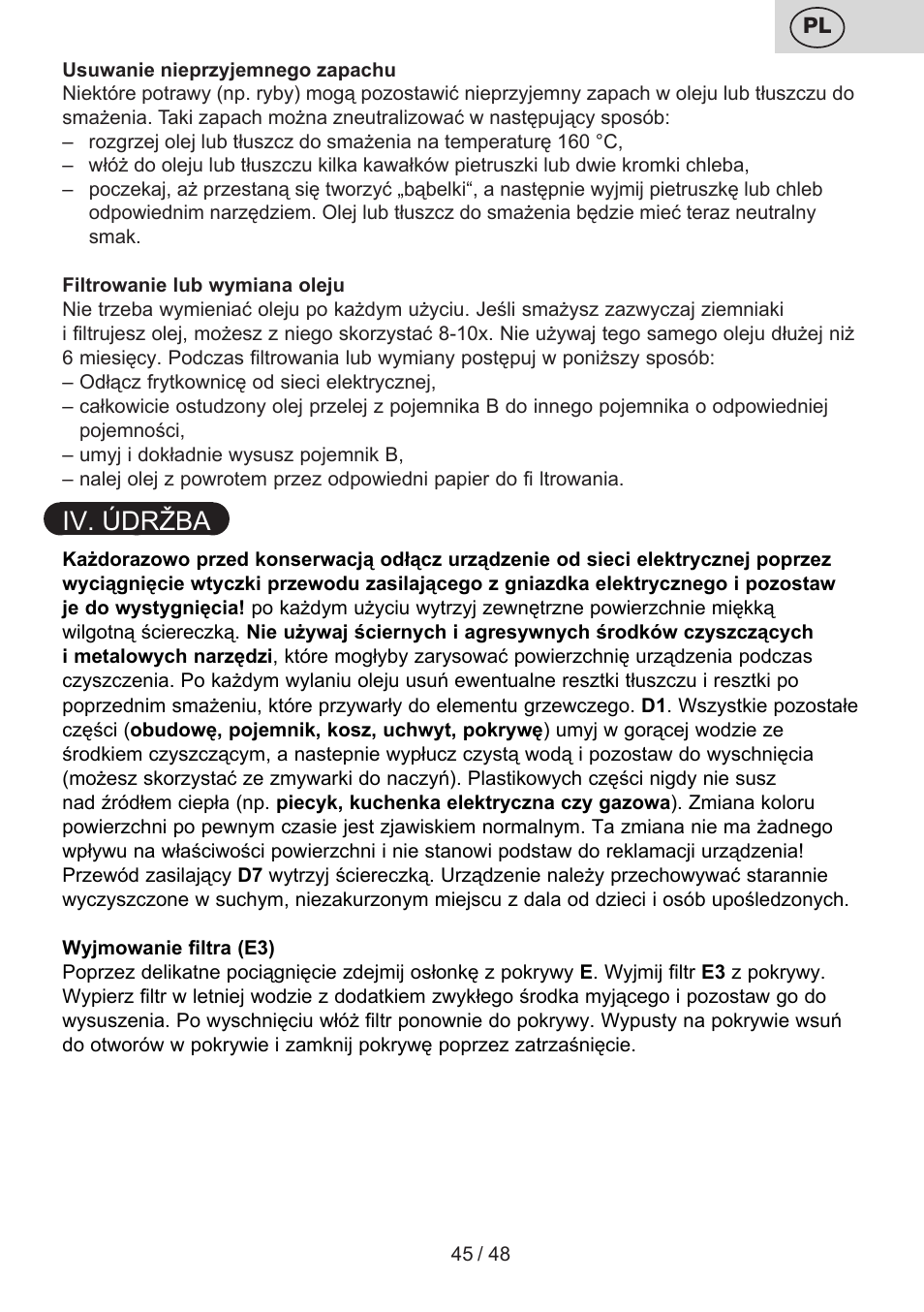Iv. údržba | ETA Fricool User Manual | Page 45 / 52