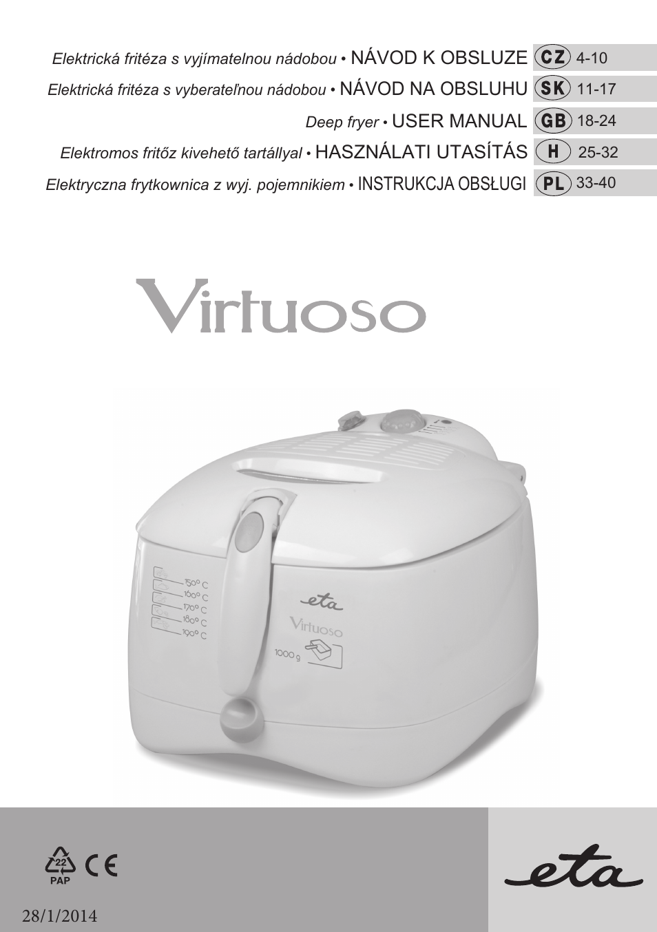 ETA Virtuoso User Manual | 44 pages