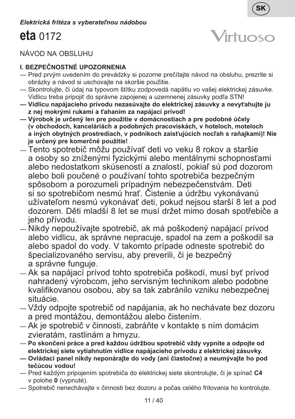ETA Virtuoso User Manual | Page 11 / 44