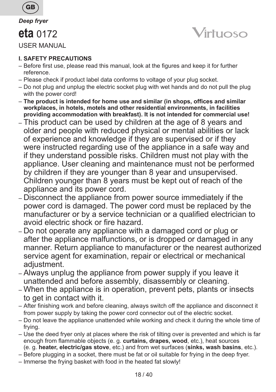 ETA Virtuoso User Manual | Page 18 / 44