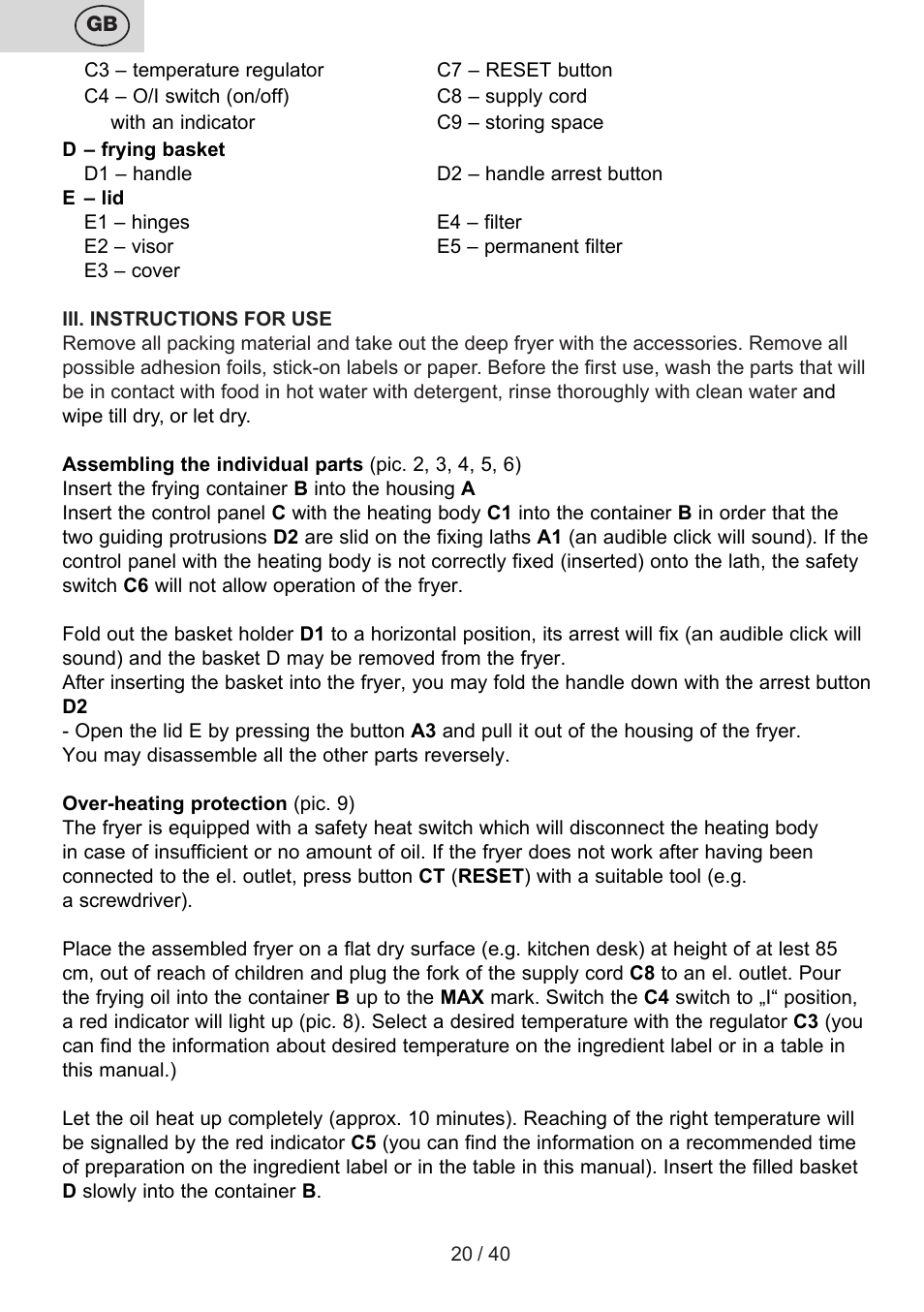 ETA Virtuoso User Manual | Page 20 / 44
