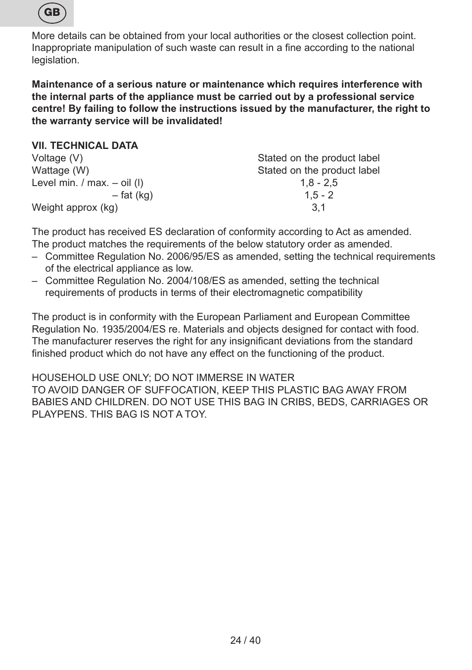 ETA Virtuoso User Manual | Page 24 / 44