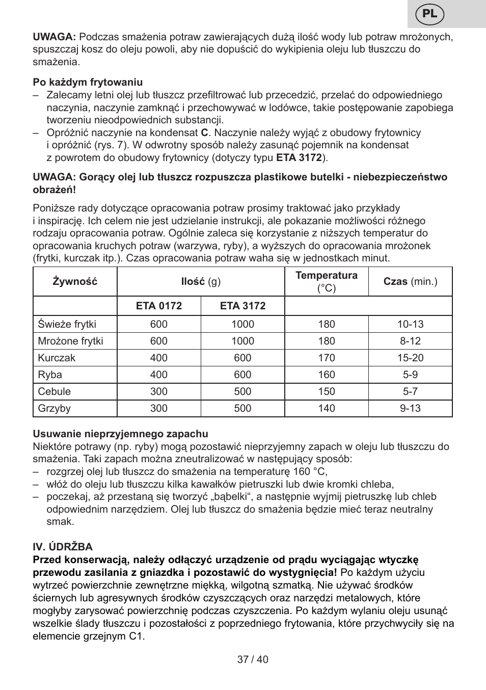 ETA Virtuoso User Manual | Page 37 / 44