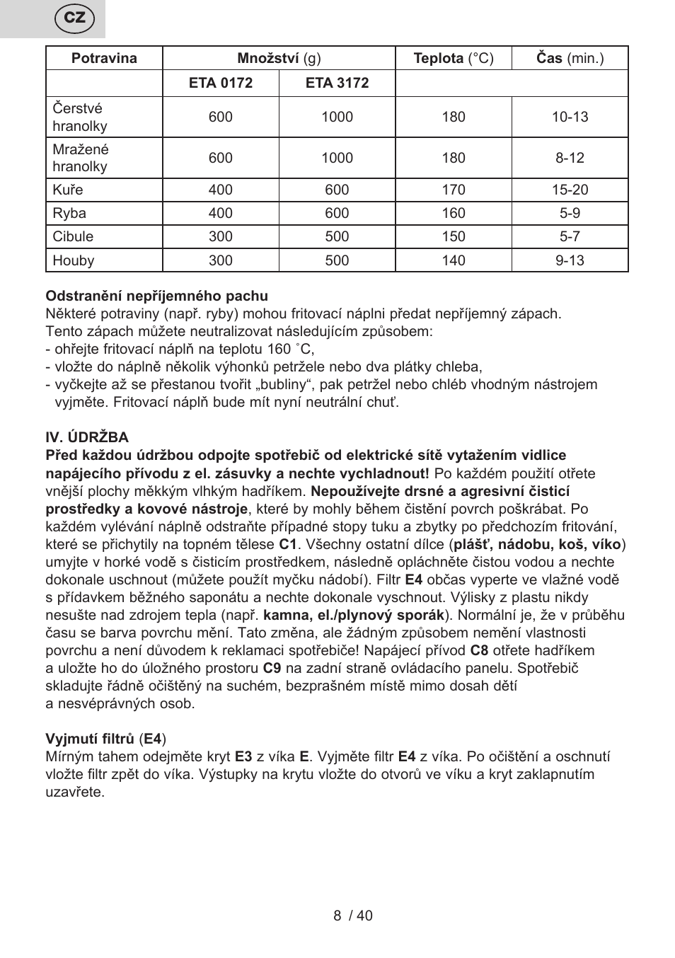 ETA Virtuoso User Manual | Page 8 / 44