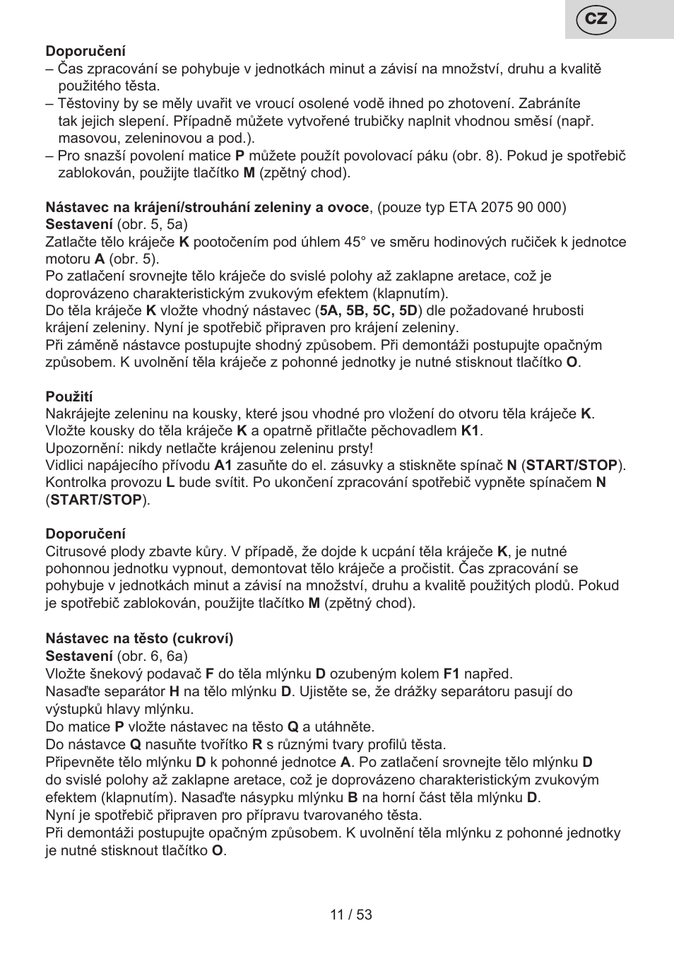 ETA Ambo User Manual | Page 11 / 56