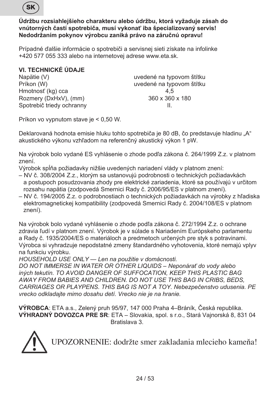 ETA Ambo User Manual | Page 24 / 56