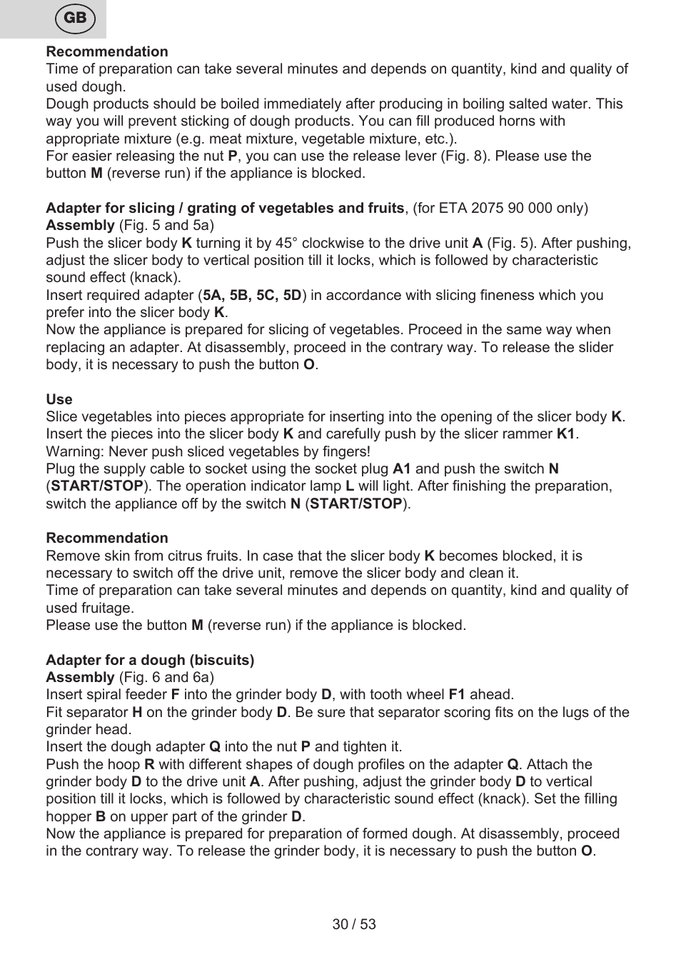 ETA Ambo User Manual | Page 30 / 56