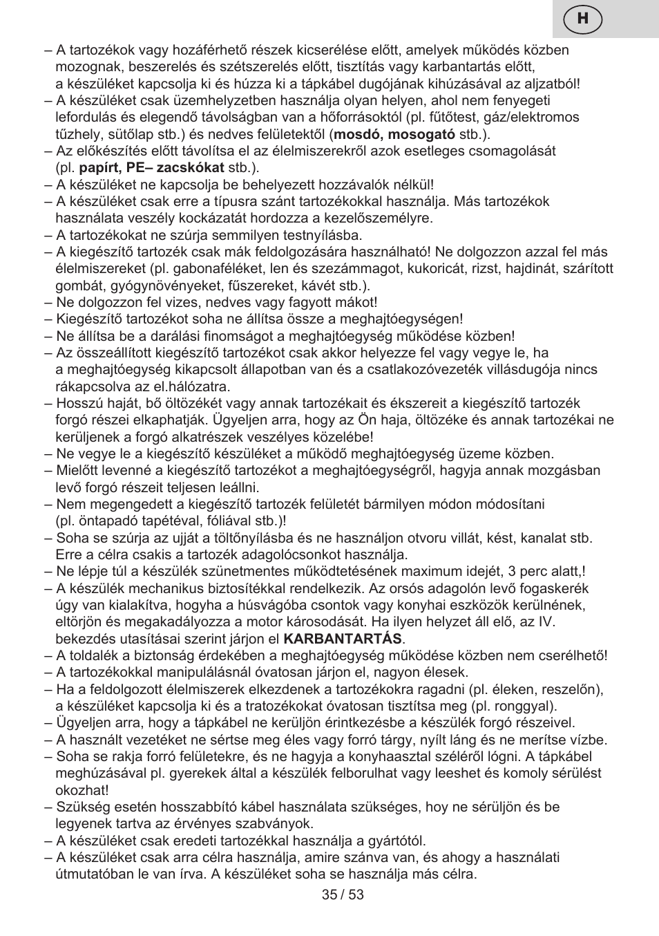 ETA Ambo User Manual | Page 35 / 56