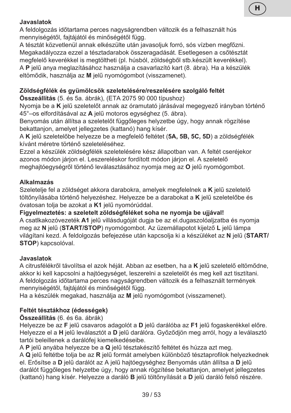 ETA Ambo User Manual | Page 39 / 56