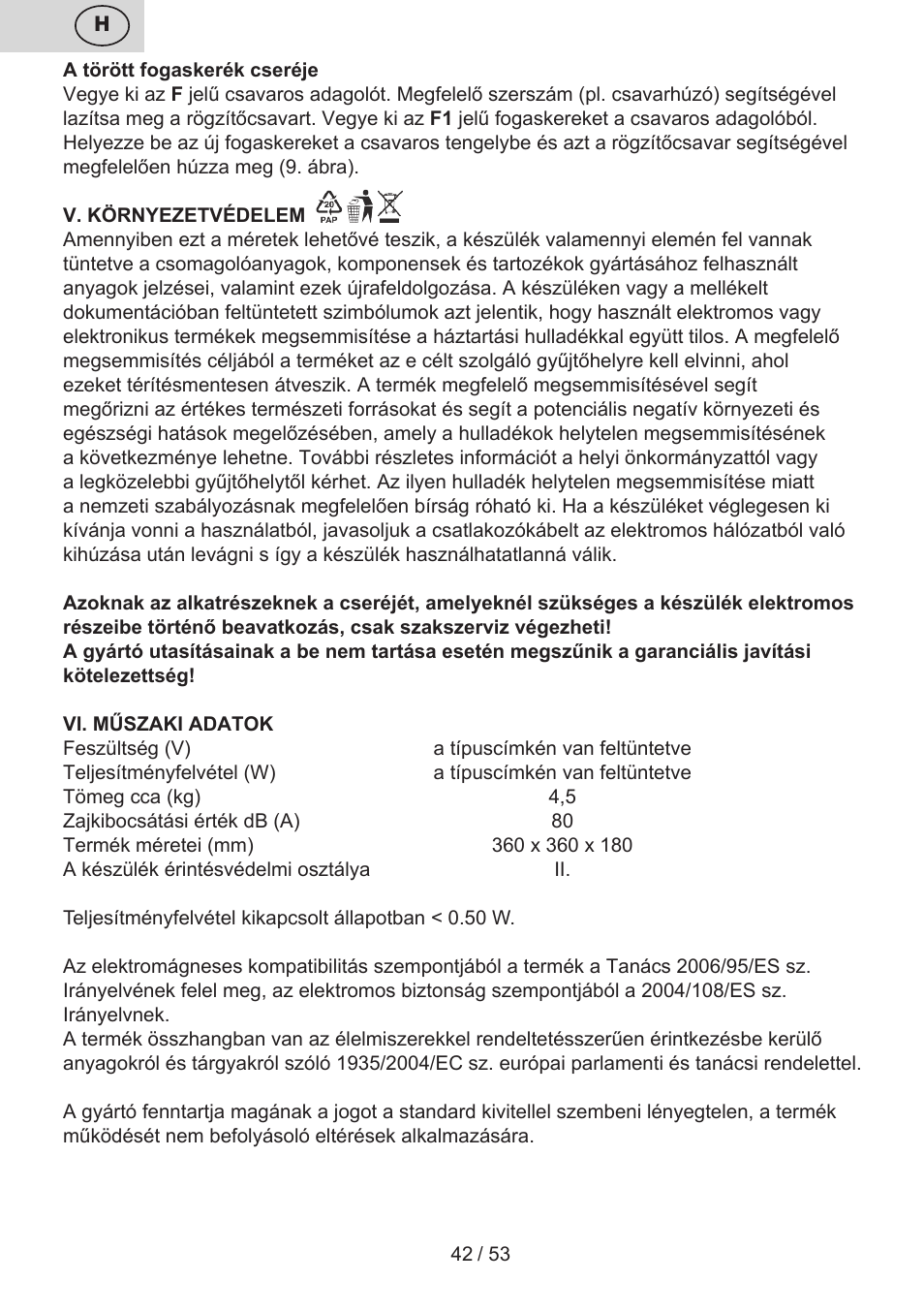 ETA Ambo User Manual | Page 42 / 56