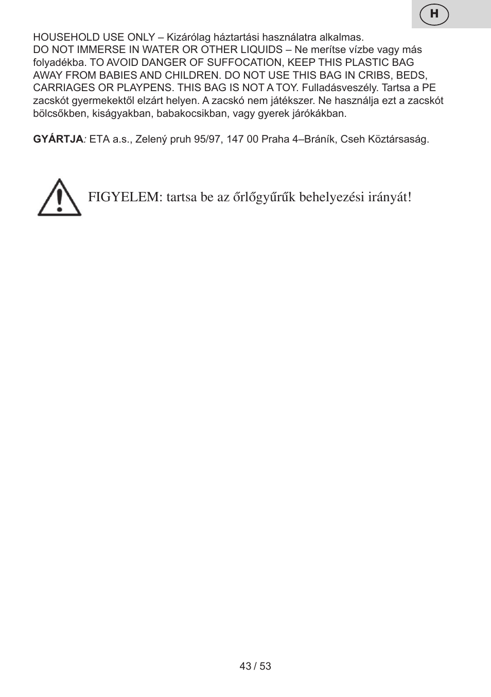 ETA Ambo User Manual | Page 43 / 56