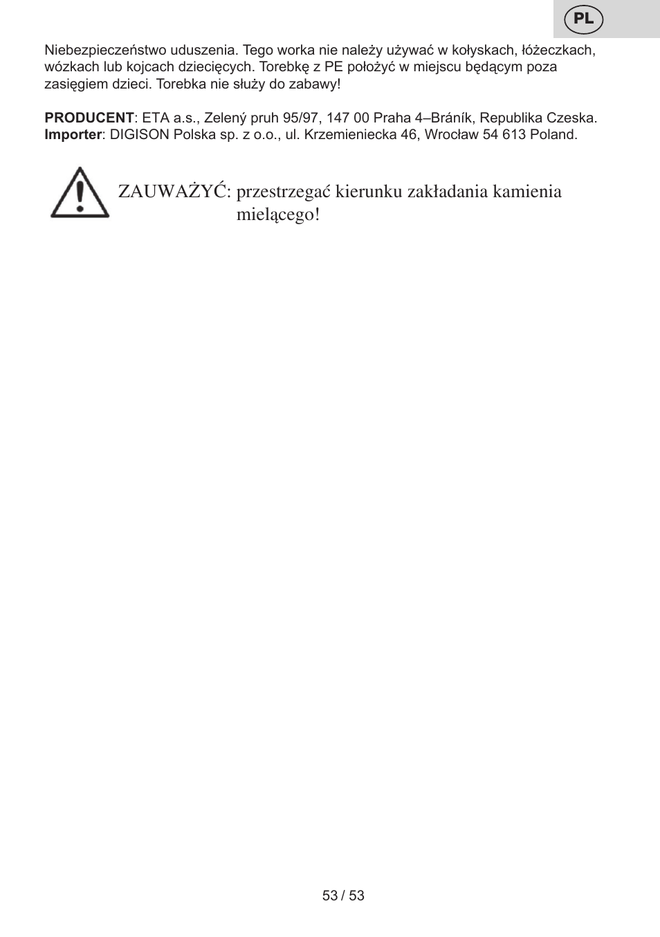 ETA Ambo User Manual | Page 53 / 56