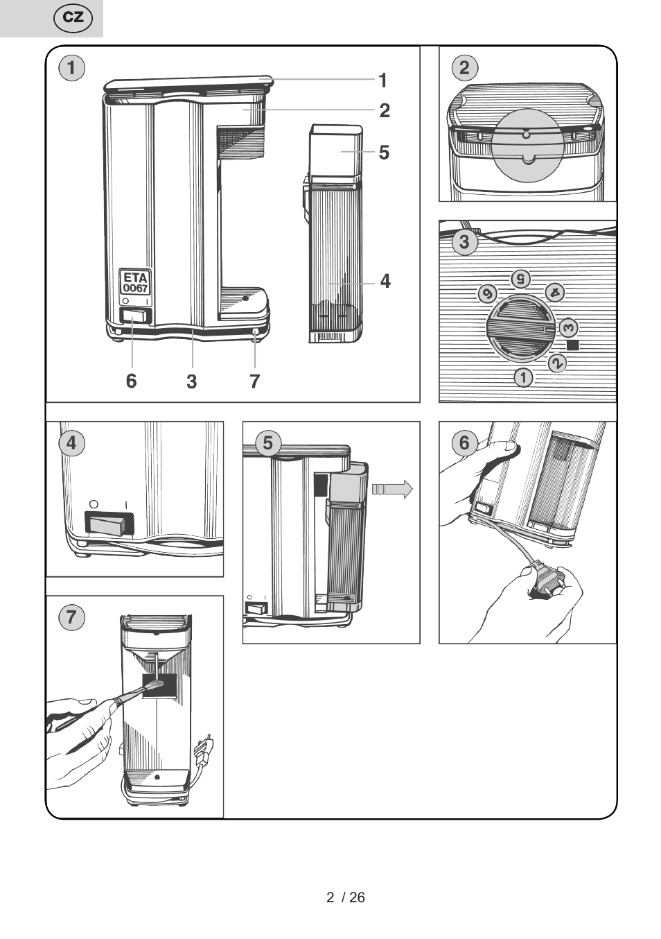 ETA Mlýnek na kávu User Manual | Page 2 / 28