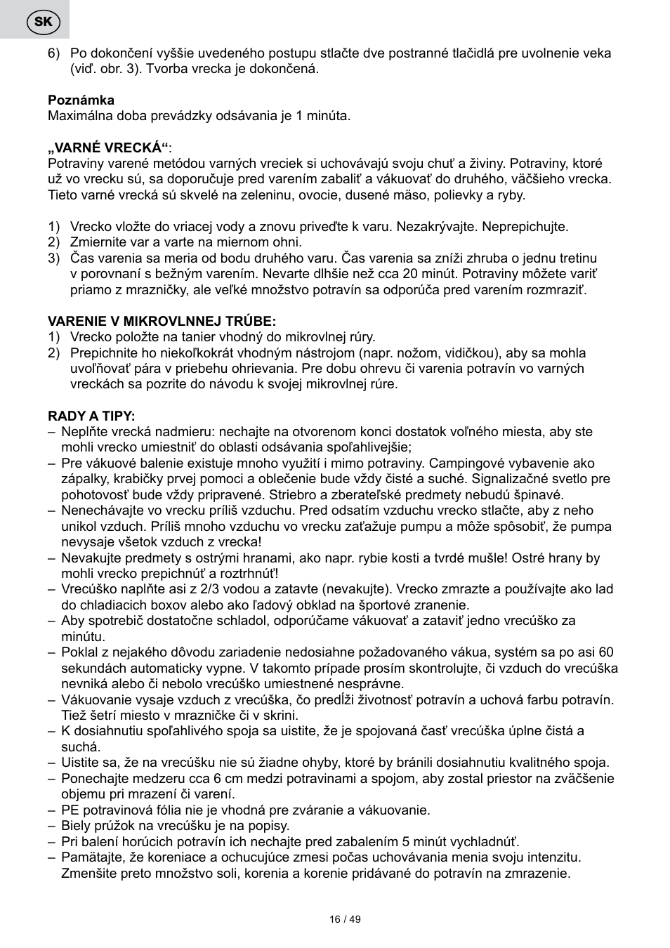 ETA Svářečka fólií Freshie User Manual | Page 16 / 52