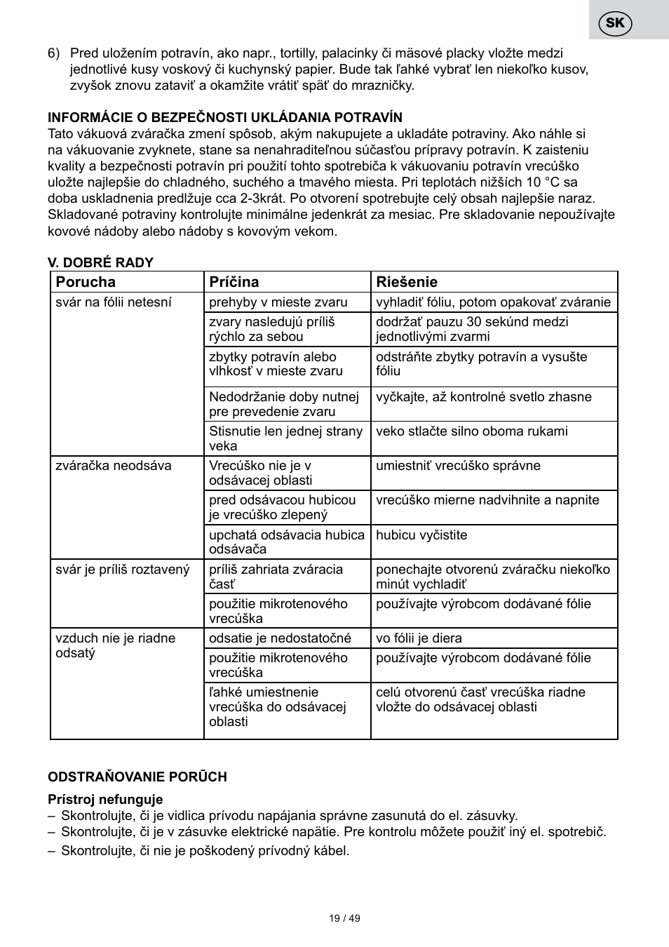 ETA Svářečka fólií Freshie User Manual | Page 19 / 52