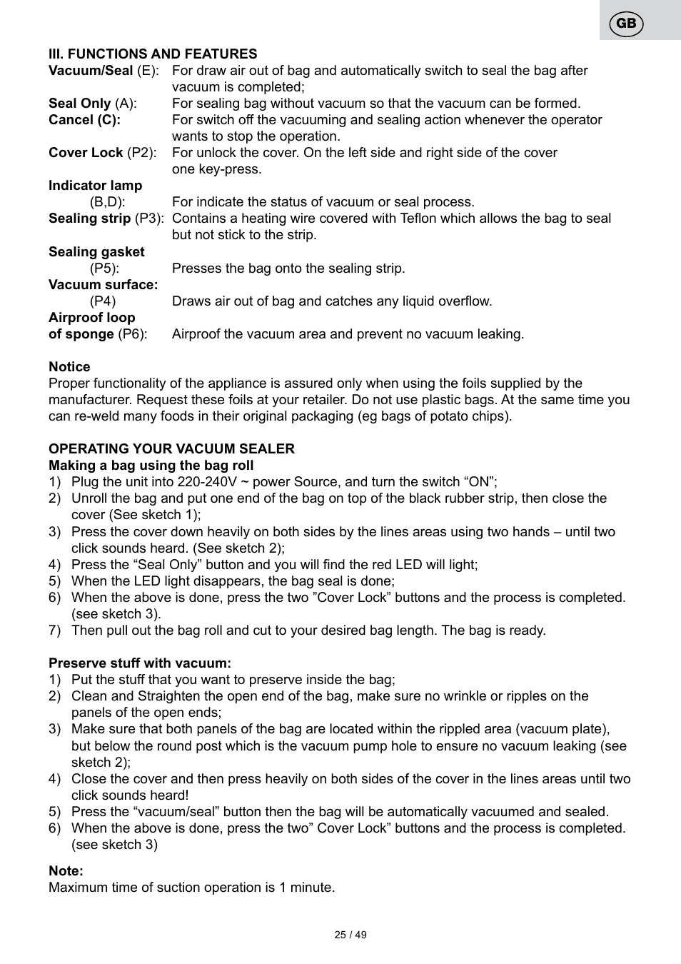 ETA Svářečka fólií Freshie User Manual | Page 25 / 52