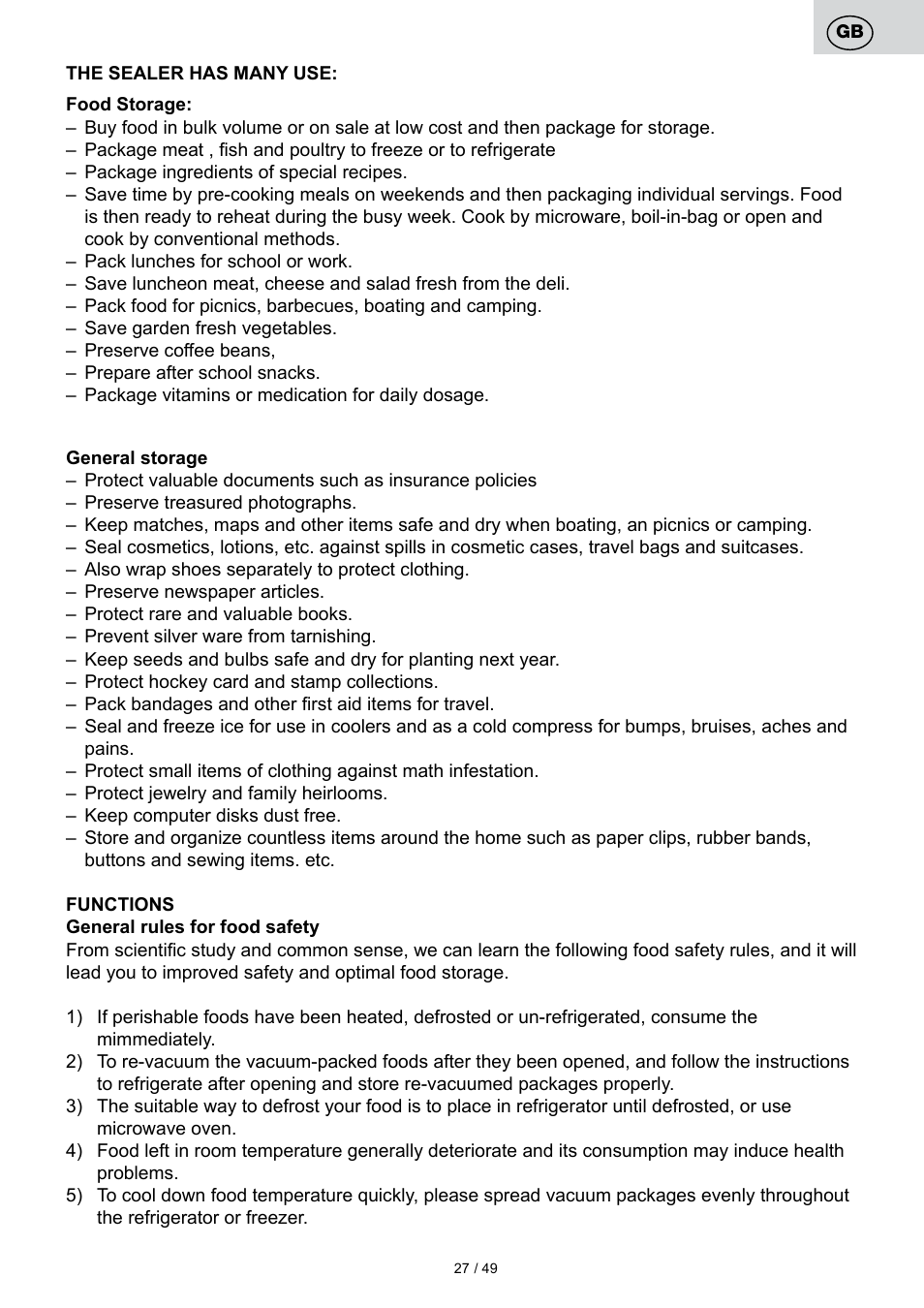 ETA Svářečka fólií Freshie User Manual | Page 27 / 52