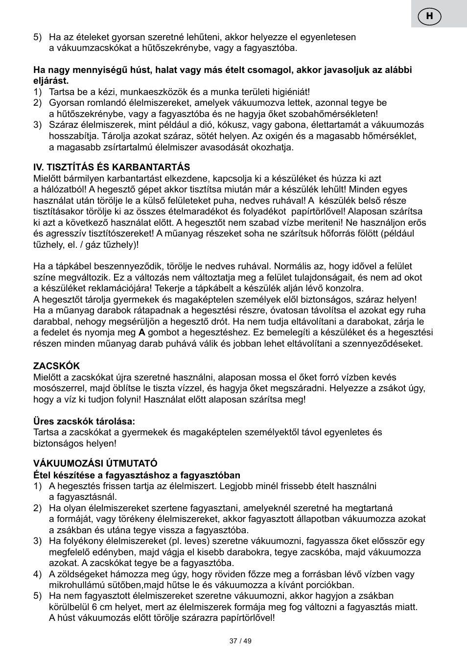 ETA Svářečka fólií Freshie User Manual | Page 37 / 52