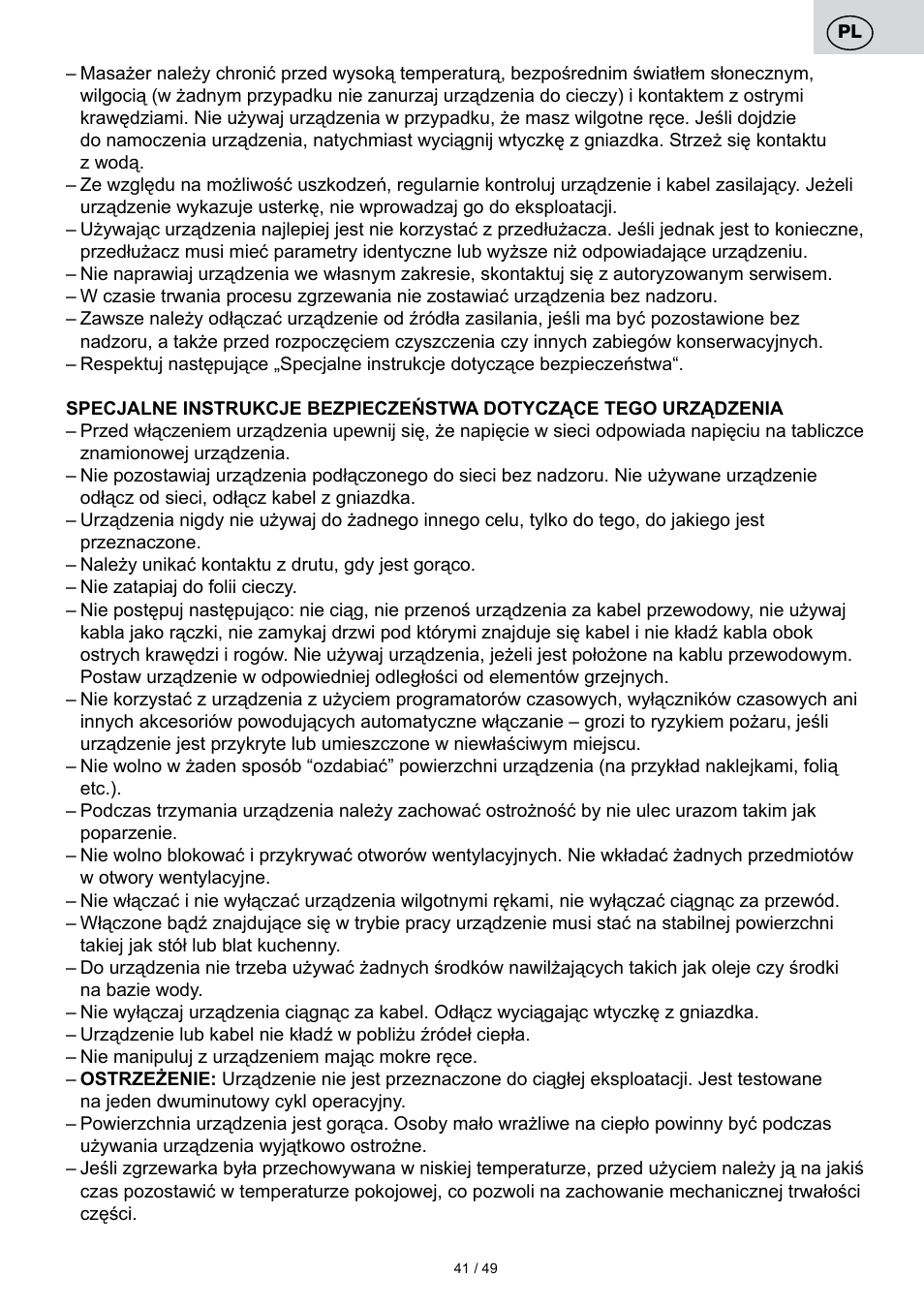 ETA Svářečka fólií Freshie User Manual | Page 41 / 52