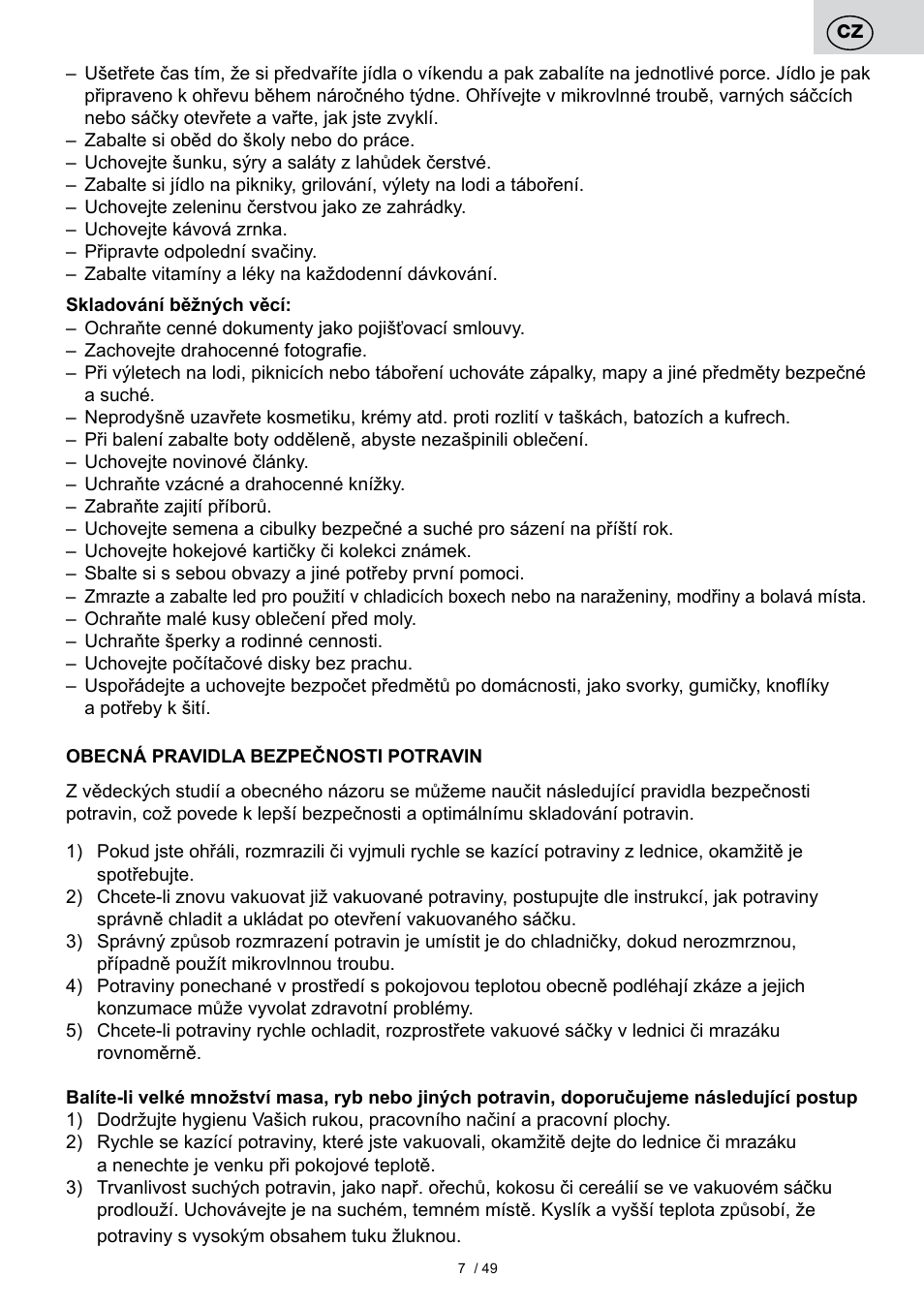 ETA Svářečka fólií Freshie User Manual | Page 7 / 52