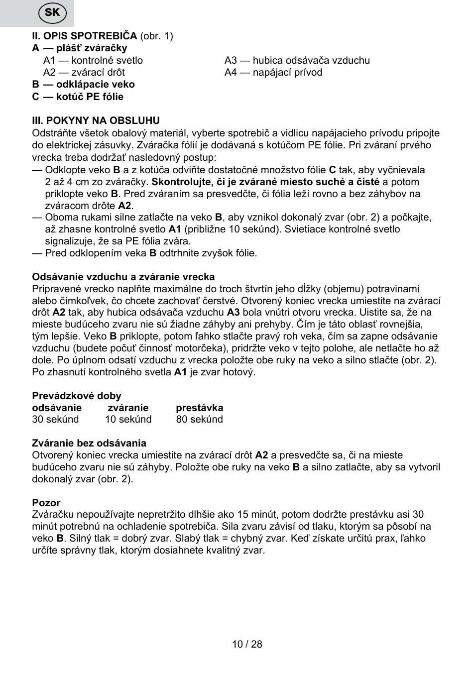 ETA Svářečka fólií Electronic User Manual | Page 10 / 32